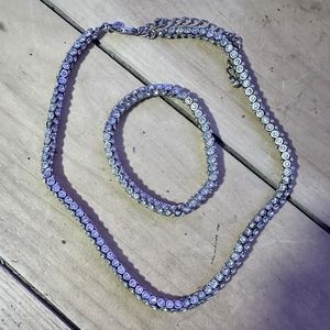 Premier Sterling Silver Necklace And Bracelet